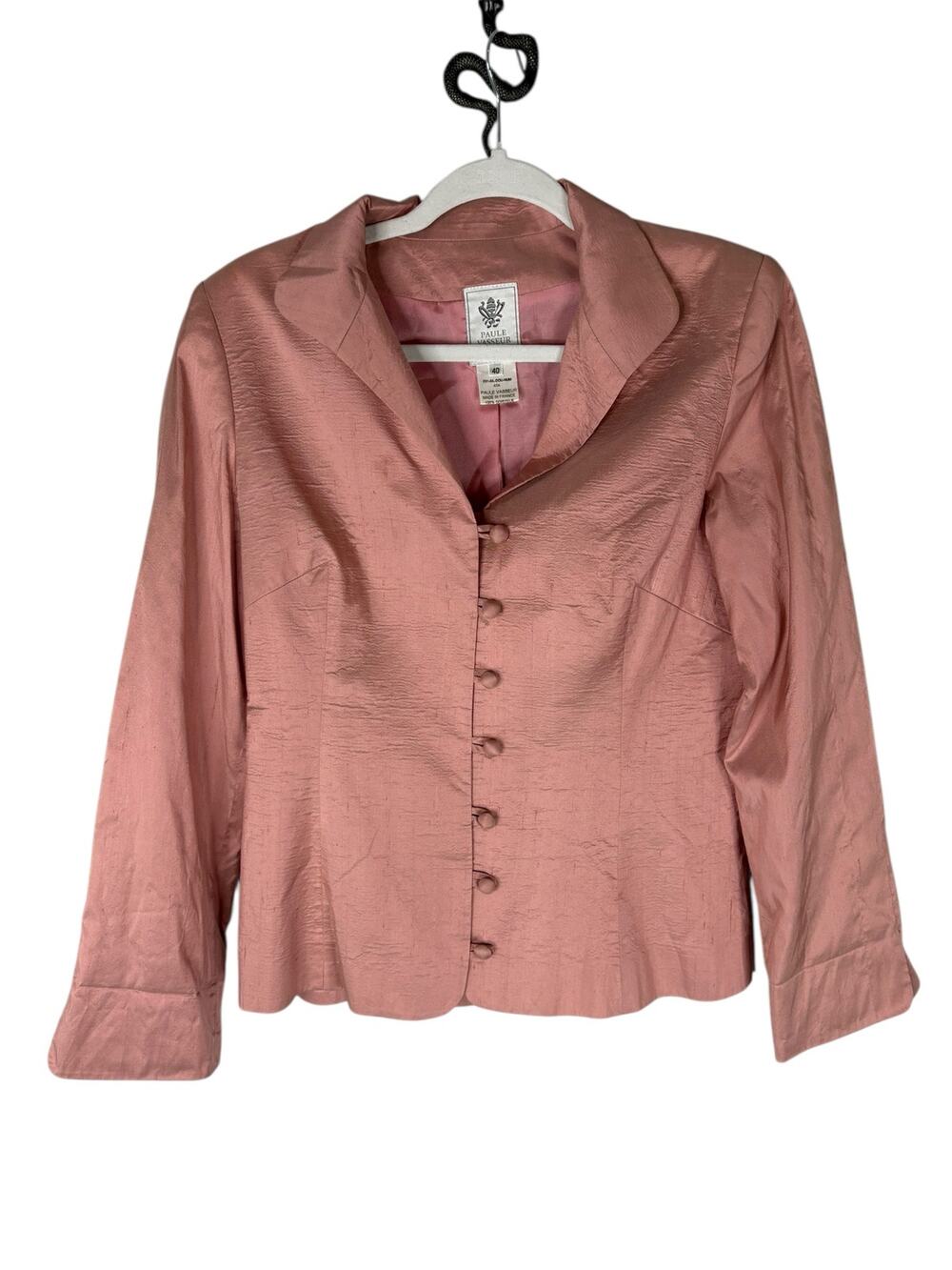 Paule Vasseur Blazer Silk Jacket Minimal Vintage Preppy Office Going Out 8
